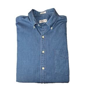 Peter Millar Crown Vintage Denim Long Sleeve Button-Up Shirt, Sz Men’s M